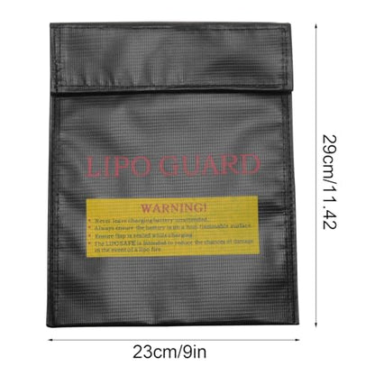 Lithium Battery Explosion-Proof Bags High-Temperature Storage Protective Bags Multi-Functional Fireproof Bags 23 * 30cm Black Suitable for chargin Storage and Transportation 1pcs