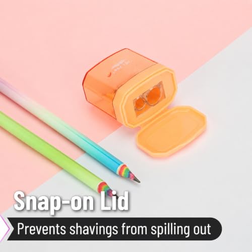 Mr. Pen- Manual Pencil Sharpener, 4 Pack, Colorful, Dual Holes - color: Candy Bloom, size: 4 Pack