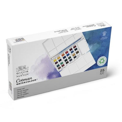 Winsor & Newton Cotman Watercolor Paint Set, 24 Half Pan Painting Plus Set - style: 24 Half Pan Studio Set