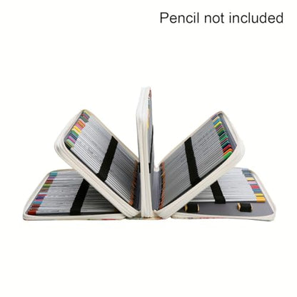 200 Slots Canvas Pencil Case 4-Layer Zipped Holder w/Handle - color: White, size: 200