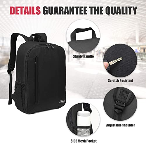 Cwatcun Camera Backpack Bag, Waterproof DSLR Bag with USB Port & Rain Cover - color: Black, size: 3.0 Large