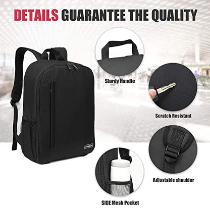 Cwatcun Camera Backpack Bag, Waterproof DSLR Bag with USB Port & Rain Cover - color: Black, size: 3.0 Large