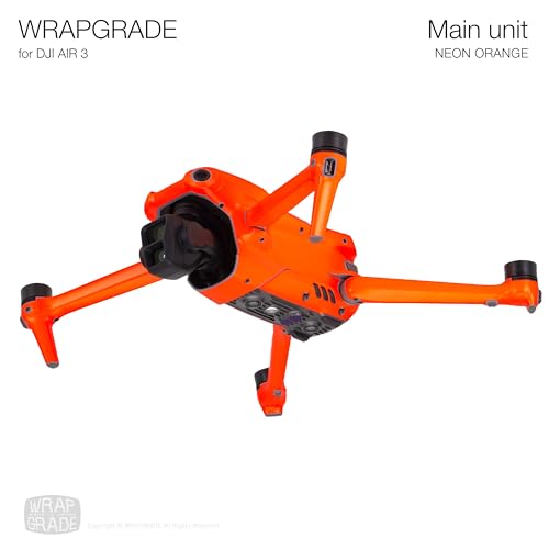 WRAPGRADE Skin Stickers Compatible with DJI Air 3 | Full Wrap (NEON Orange) - color: Neon Orange