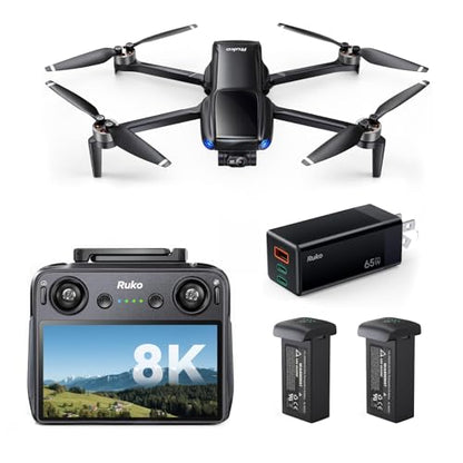 Ruko U11MINI 4K (RC3), Beginner Drone with Touchcreen Controller and Ruko PD65W USB C Charger