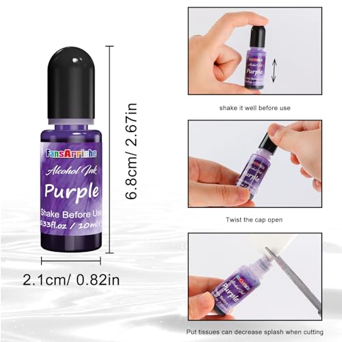 FansArriche Alcohol Inks for Resin, 16 Colors Alcohol Ink Set, 10 ml Each