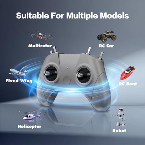 C8 ELRS V3 2.4GHz 8CH RC Radio Transmitter and Nano Receiver CR8 for FPV Drones/Tiny Whoop/Fixed Wing,FPV Drone Simulator Controller for Beginner,Mode 2 (C8 ELRS Controller & 2pcs Receiver)