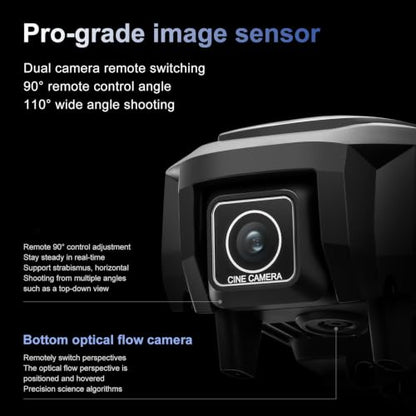 Long Flight FPV Drone with Screen Remote Control, Foldable Dual Camera RC Quadcopter with Electric Adjustable Lens, Optical Flow Hover, Intelligent Obstacle Avoidance, 50X Zoom, Gesture & Face Capture, 2 Batteries Drone for Beginners Adults