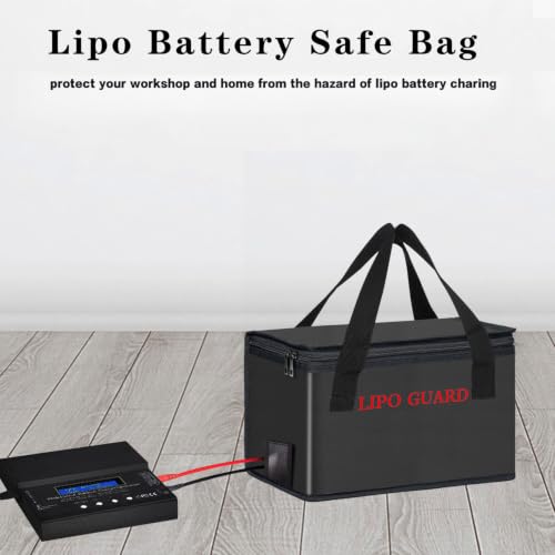 2PCS Lipo Battery Safe Bag Fireproof Charging Bag for RC Lipo Battery Pack Storage Charging Transport, Home Office Travel Lipo Storage Pouch Double Layer Fireproof - size: 260x130x150mm+185x75x60mm (2 pcs)