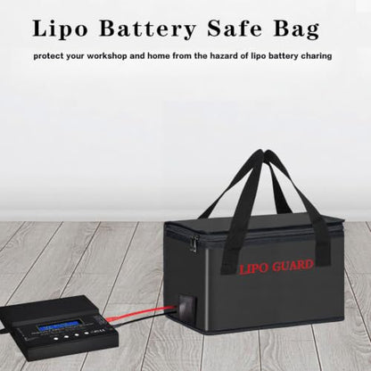 2PCS Lipo Battery Safe Bag Fireproof Charging Bag for RC Lipo Battery Pack Storage Charging Transport, Home Office Travel Lipo Storage Pouch Double Layer Fireproof - size: 260x130x150mm+185x75x60mm (2 pcs)