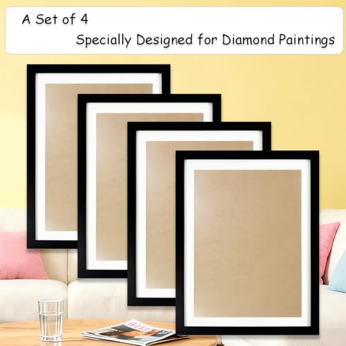 Muzagroo Art Diamond Art Frame for 12x16in(30x40cm) Canvas, 4 PCS - color: Frame