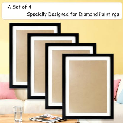 Muzagroo Art Diamond Art Frame for 12x16in(30x40cm) Canvas, 4 PCS - color: Frame