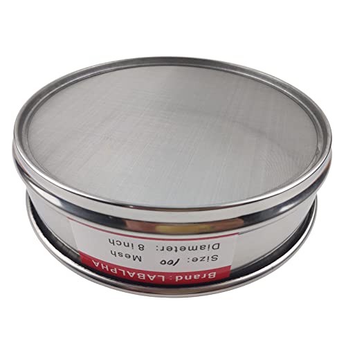 LABALPHA 100 Mesh Lab Sieves, #100 Mesh Test Sieve, 8'' Diameter, 304 Stainless Steel Wire Cloth (0.15mm) - size: 100 mesh (0.15mm)
