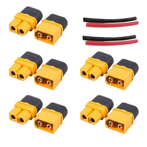 5 Pairs Amass XT-60 XT60H Bullet Plug Male Female Connector Adapter with Sheath Housing for RC Lipo Battery - size: 5 Pairs XT60H