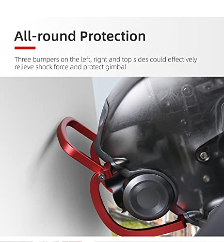 FPV Drone Gimbal Bumper for DJI FPV Drone PTZ Protect Bar Aluminum Alloy Camera Anti-collision (Black)