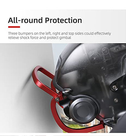 FPV Drone Gimbal Bumper for DJI FPV Drone PTZ Protect Bar Aluminum Alloy Camera Anti-collision (Black)