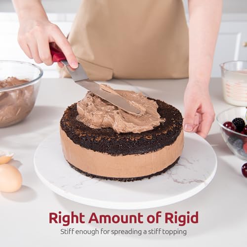 U-Taste Offset Icing Spatula Set, Cake Frosting Spreader, 6/8/10in, Red - color: Red (6", 8", 10")
