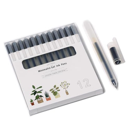 0.38mm Ultra Fine Point Roller Ball Gel Pens,Black Fast Dry Ink - style: 0.38 B