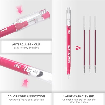 252 Pcs Acrylic Gel Pens Set, 234 Unique Colors 0.6mm Fine Point