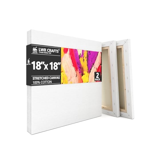 LWR CRAFTS Stretched Canvas 18" X 18" Pack of 2 - size: 18"x18"x2