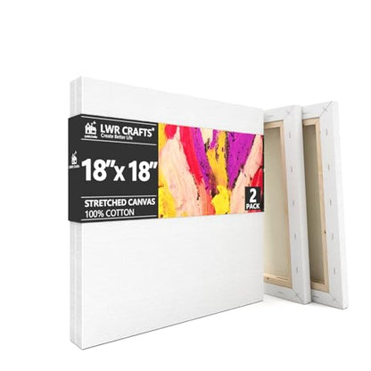 LWR CRAFTS Stretched Canvas 18" X 18" Pack of 2 - size: 18"x18"x2