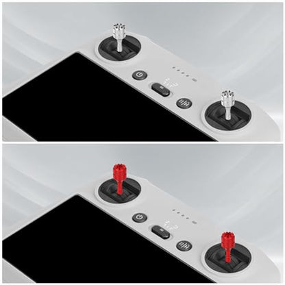 4pcs Mini Joystick Replacement Compatible with DJI Mini 3 Pro - color: Silver,red