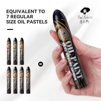 Paul Rubens Jumbo Black Oil Pastels, 2 Pack 60g for Artists & Beginners - color: Black