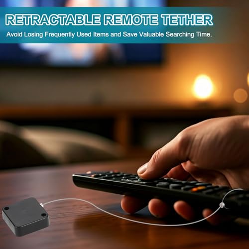 PATIKIL Retractable Remote Control Cable Tether (6.6ft / 2M, White)(6 Set) Square Remote Control Security Lanyard Lock Adjustable Locking Leash with Rope Locks, Suit for - TV/Tablets - color: White, size: 6.6ft