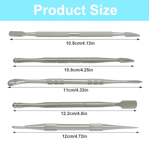 Jiozermi 5 Pack Wax Carving Tools, Stainless Steel Sculpting Tools - color: Silver, size: 5 Pcs