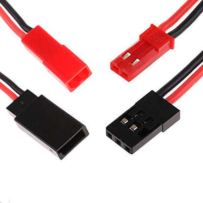 2Pairs Vgoohobby 10CM JST Plug to JR Connector Male Female Cable Servo Adapter Wire for RC Plane Helicopter Car - size: 10Cm/3.93"