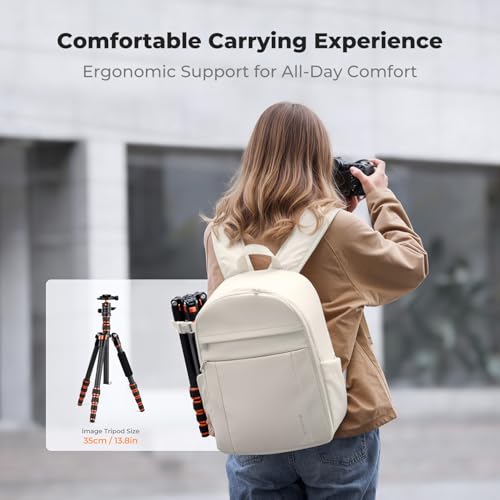 K&F CONCEPT Camera Backpack, DSLR/SLR/Mirrorless Photography Camera Bag - color: 04-beige
