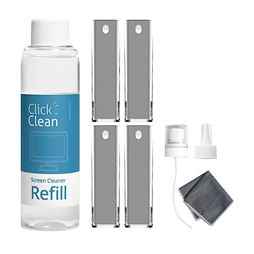 CLICK CLEAN Screen Cleaner Kit, 4 Cleaning Sprays with 4 oz Refill - size: 4 L116T Screen Cleaner Refill Kits