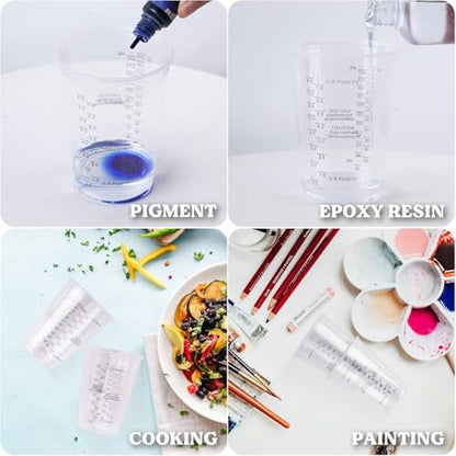 Epoxy Resin Mixing Cups 50Pcs 8oz with Sticks Paint Pigment Measuring