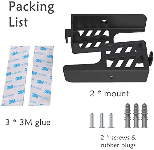 Adhesive Rack Wall Mount Universal Dock for Tablet Smartphone eReader Remote Control Holder Stick on Wall,Fits for iPad Samsung Google Surface, 3M Adhesive or Screws Installation Available,Black