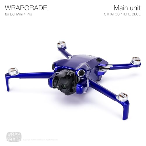 WRAPGRADE Skin Stickers Compatible with DJI Mini 4 Pro | Full Wrap (Stratospher Blue) - color: Stratospher Blue