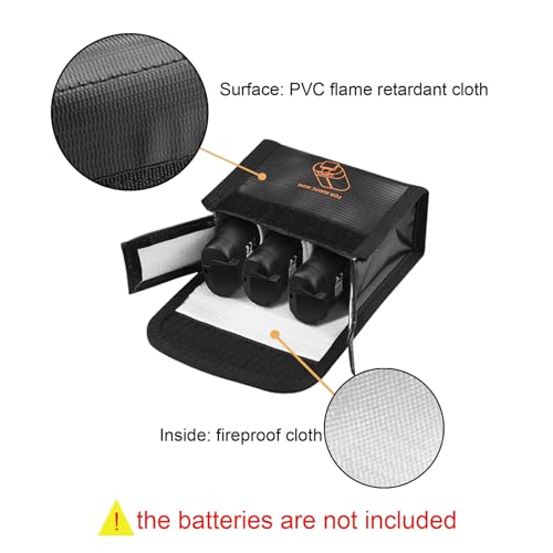 Lipo Battery Safety Bag Flame Retardant Explosion Proof Battery Safe Storage Protective Case for DJI Mini 4k/Mini 2/Mini 2 SE/Mavic Mini SE (For 3 Batteries)