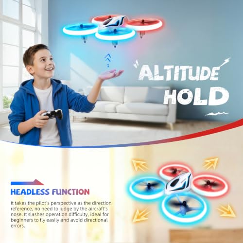 Veeniix Mini Drone for Kids Anti-Collision RC Quadcopter LED Light - color: Blue