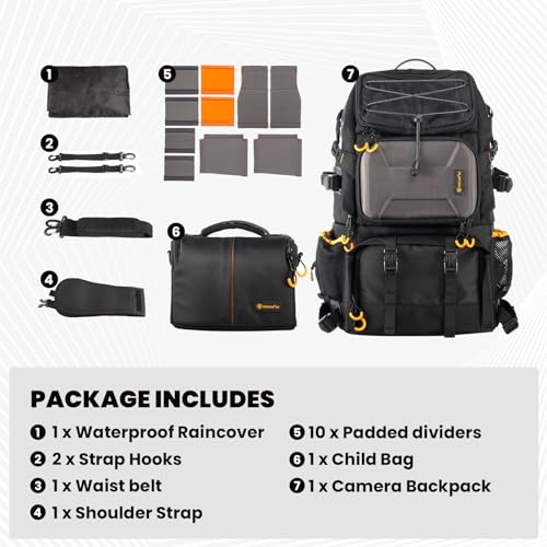 TARION 2 Bags in 1 Professional Extra Large Camera Backpack 27L PB01 - style: Pb-01 (27 Liters)