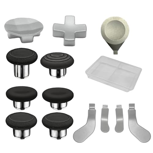 13 in1 Metal Thumbsticks for Xbox One Elite Series 2 Core Controller, Replacement Paddles Kit for Xbox Elite Series 2 Core with 6 Magnetic Swap Joysticks, 4 Paddles, 2 D-Pads, 1Tool(Silver) - color: Silver