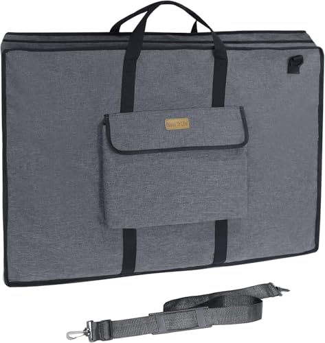 MeetYr Life Premium Art Portfolio Bag 24"x18" – Waterproof, Triple Padded, Portable with Shoulder Strap – for Artwork, Posters, Sketches & Paintings - size: 24"x18"