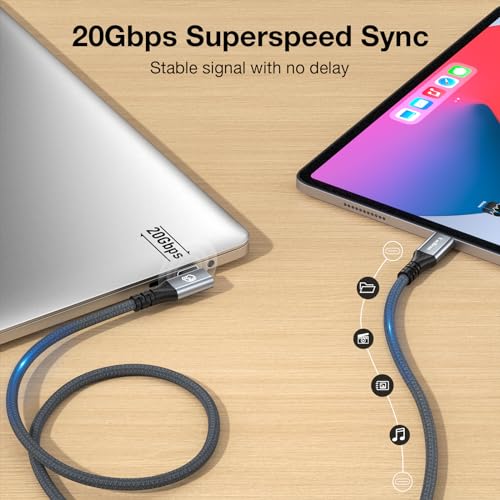 Right Angle USB C Cable 1ft, 12 inch 240W Short USBC to USBC 3.2 Cable - color: Black, size: 1ft