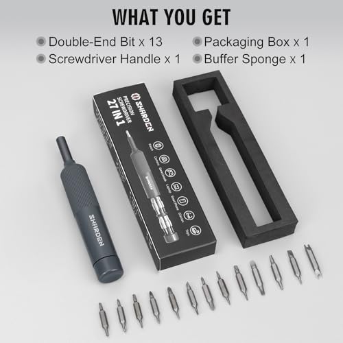 SHARDEN 27-in-1 Precision Screwdriver Set Multi Bit Mini Small Screwdriver - color: Grey, size: Pocket Size - Precision
