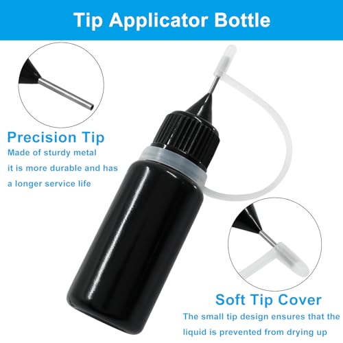 Piutouyar 10ml Black Precision Tip Applicator Bottle, 10 Pcs - size: 10ml