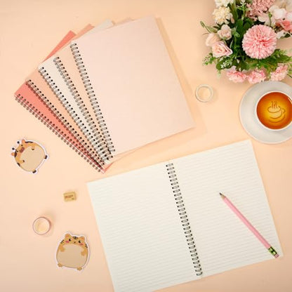 Fuutreo 6 Pack Spiral Notebook 10.5x7.45 Notebook,Orange Series,Light - color: Orange Series