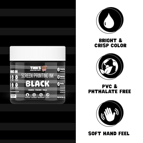 Tinks® Screen Printing Ink - Black - 8 oz. - color: Black