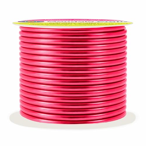 Mandala Crafts 10 Gauge Raspberry Anodized Aluminum Craft Wire, 32 FT - color: Raspberry, size: 10 Gauge
