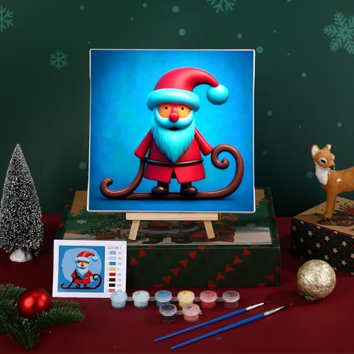 Nezyo 12 Sets Christmas Paint by Numbers with Frame for Adults, 8x8 - style: Christmas