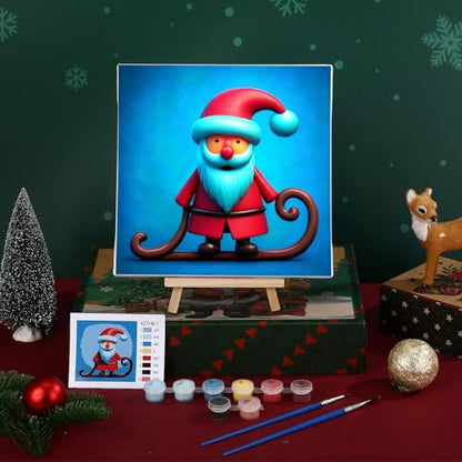Nezyo 12 Sets Christmas Paint by Numbers with Frame for Adults, 8x8 - style: Christmas