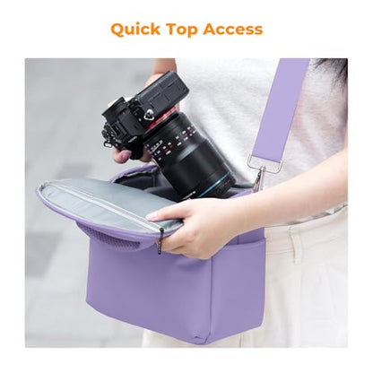 K&F CONCEPT Camera Sling Bag Small Crossbody Case - color: 08-Purple