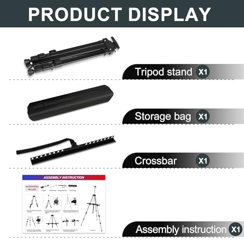 AROIC 17-66 in Art Easel Stand, Aluminum Tripod for Table Top & Floor - style: 1P