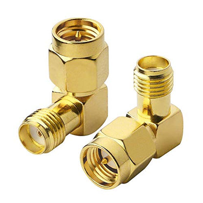 SMA Male to Female Right Angle 90 Degree Adapter, 50 Ohm, 2-Pack - color: 2-Pack